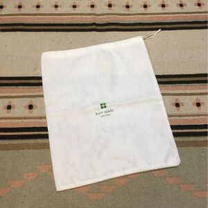 Kate Spade White drawstring dustbag logo on front